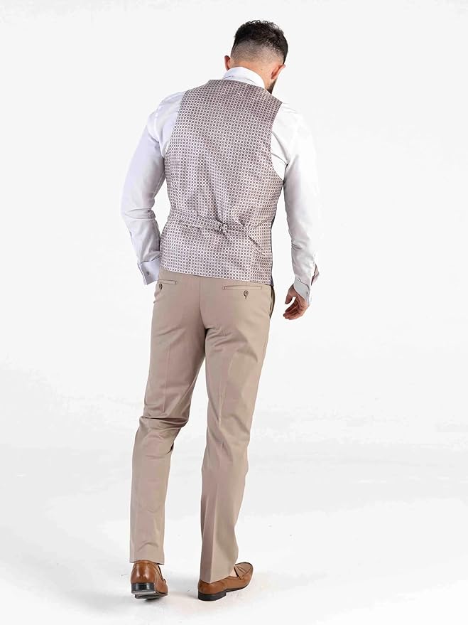 Men's Classic Beige Tuxedo with Embossed Paisley Shawl Lapel – Tailored Fit, Single-Breasted, One-Button Closure – Ideal for Parties - The Tie Company