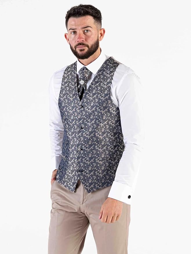 Men's Classic Beige Tuxedo with Embossed Paisley Shawl Lapel – Tailored Fit, Single-Breasted, One-Button Closure – Ideal for Parties - The Tie Company