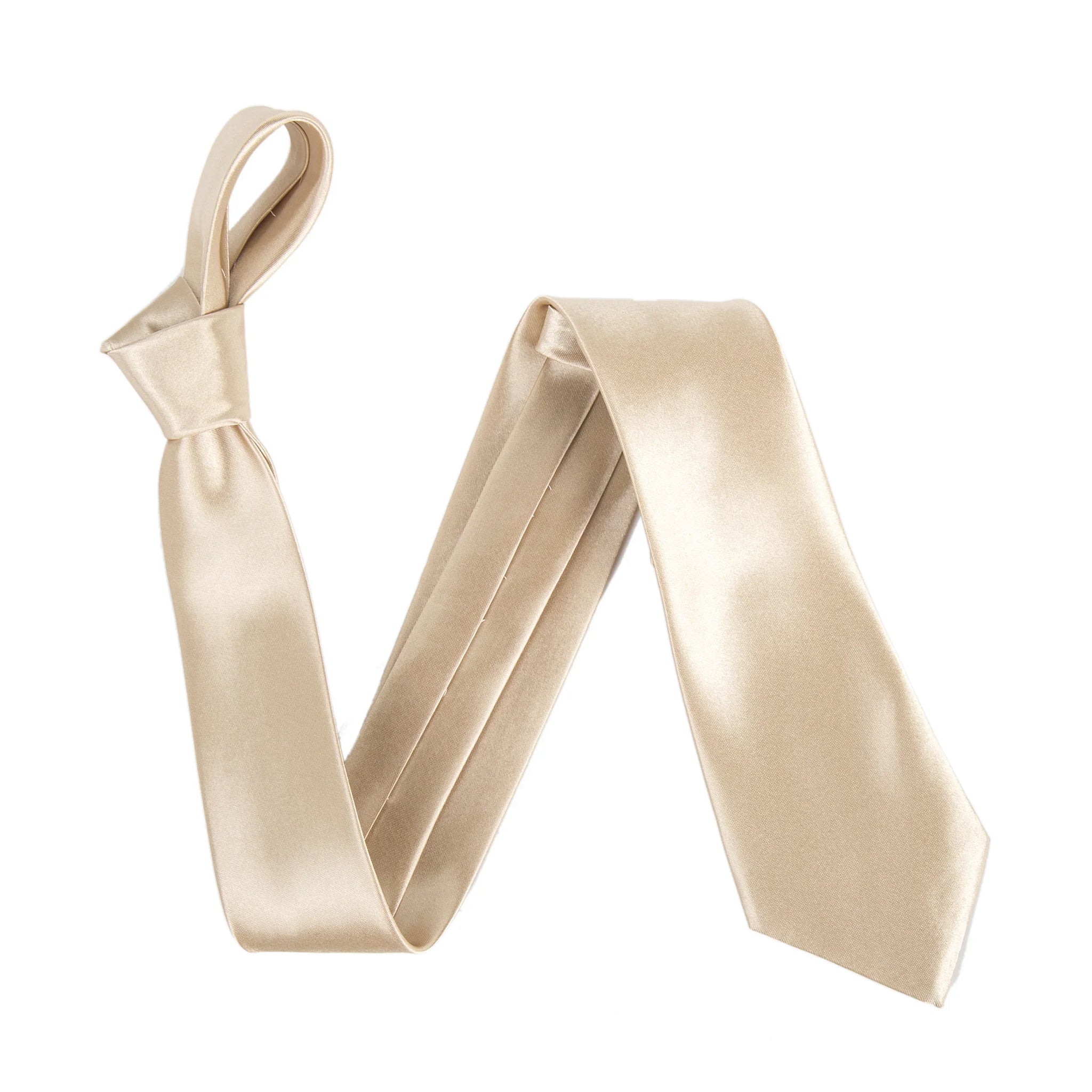 champagne satin tie
